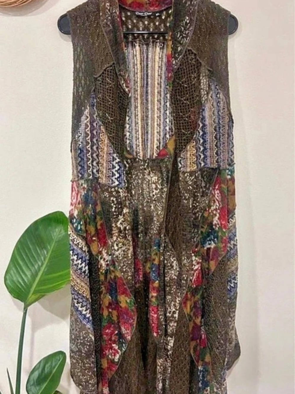 Patchwork long cardigan